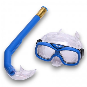 Набор для плавания детский маска+трубка ПВХ синий Спортекс E41234