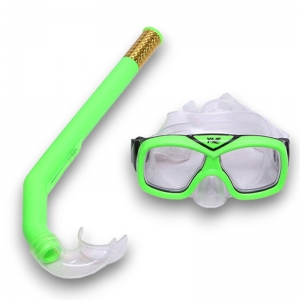 Набор для плавания детский маска+трубка ПВХ зеленый Спортекс E41236