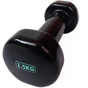 Гантель виниловая 1,5 кг черная Спортекс HKDB115-1.5