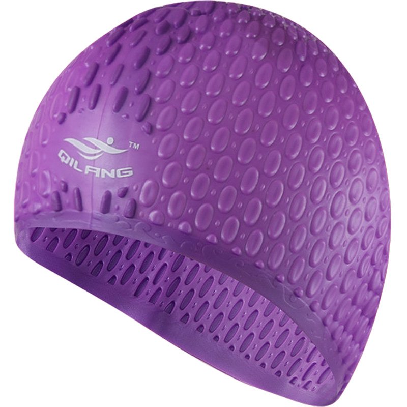 Шапочка для плавания силиконовая Bubble Cap фиолетовая Дельта-фитнес E41536