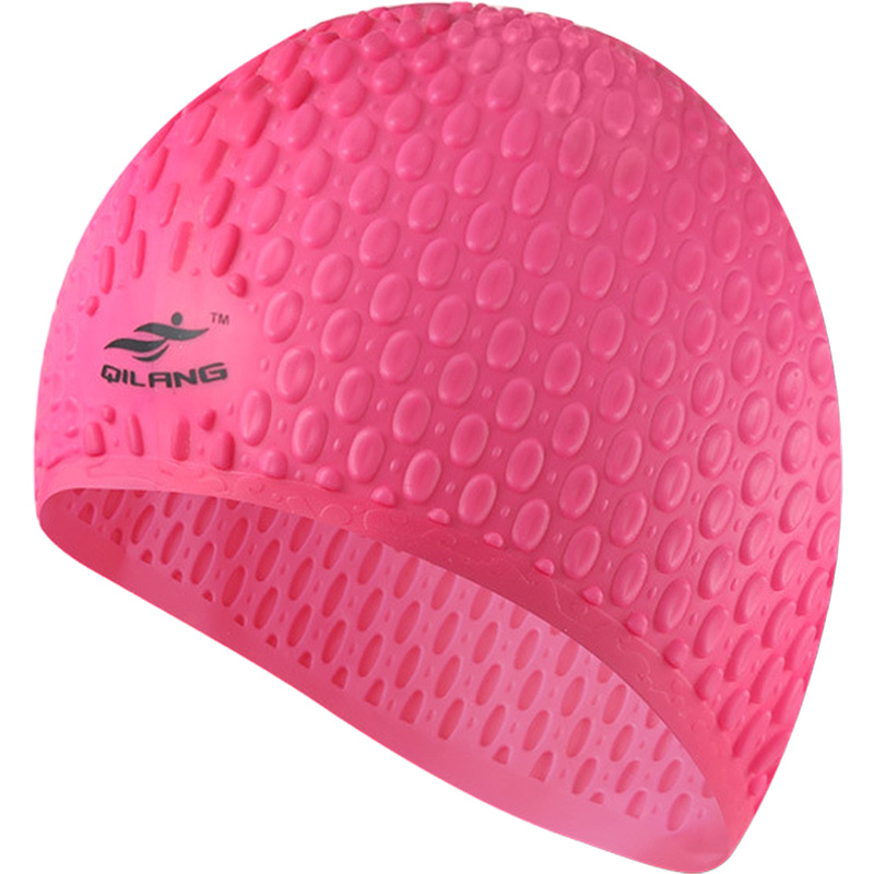 Шапочка для плавания силиконовая Bubble Cap розовая Дельта-фитнес E41543