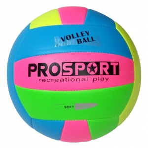 Мяч волейбольный розово/салат/голубой , PU 2.7, 235 гр, машинная сшивка Спортекс E40006-3