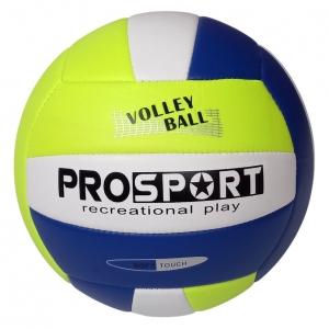 Мяч волейбольный сине/салат/белый , PU 2.7, 235 гр, машинная сшивка Спортекс E40006-5