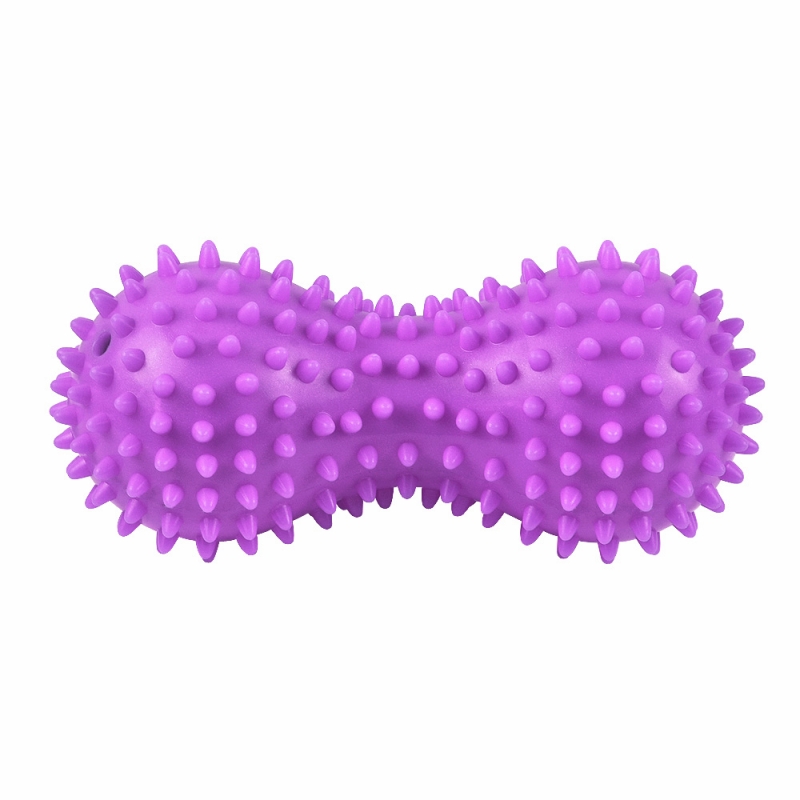 Массажер двойной мячик с шипами сиреневый ПВХ Дельта-фитнес B32130