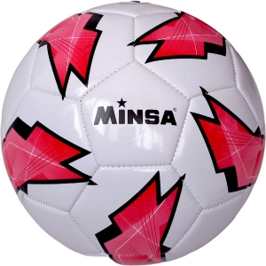 Мяч футбольный Minsa B5-9073 красный , PVC 2.7, 345 гр, машинная сшивка Спортекс E39970/5-9073-1
