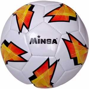 Мяч футбольный Minsa B5-9073 желтый , PVC 2.7, 345 гр, машинная сшивка Спортекс E39970/5-9073-2