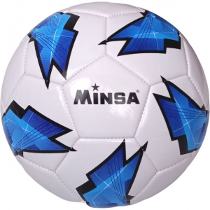 Мяч футбольный Minsa B5-9073 синий , PVC 2.7, 345 гр, машинная сшивка Спортекс E39970/5-9073-3