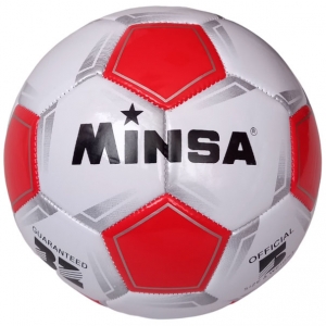 Мяч футбольный Minsa B5-9035 красный , PVC 2.7, 345 гр, машинная сшивка Спортекс E39970/5-9035-4