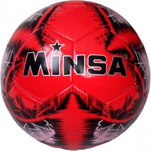 Мяч футбольный Minsa B5-8901 красный , PVC 2.7, 345 гр, машинная сшивка Спортекс E39970/5-8901-1