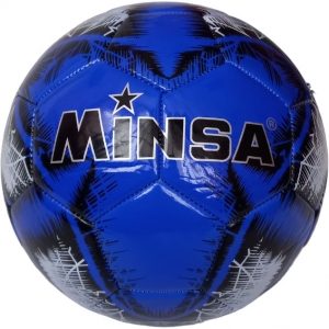 Мяч футбольный Minsa B5-8901 синий , PVC 2.7, 345 гр, машинная сшивка Спортекс E39970/5-8901-2