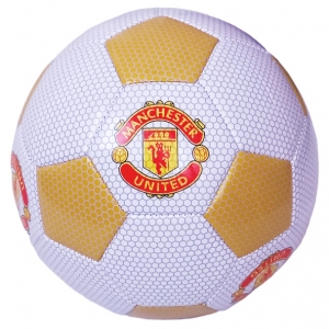 Мяч футбольный клубный Man Utd, машинная сшивка бело/желтый Спортекс E41659-3