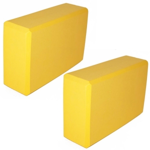 BE300-8 Набор йога блоков полумягких 2 штуки желтый 223х150х76мм., из ЭВА E42685 Спортекс