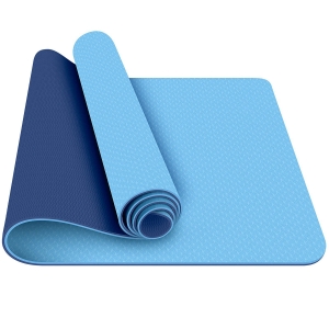 E42688-2 Коврик для йоги ТПЕ 183х61х0.6 см голубо/синий Спортекс