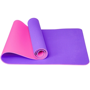 E42688-5 Коврик для йоги ТПЕ 183х61х0.6 см фиолетово/розовый Спортекс