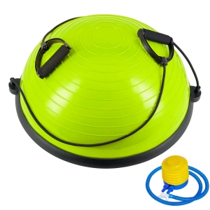BOSU055-23 Полусфера BOSU гимнастическая, 58см. салат в комплекте с эспандер и насосом B35084-1 Дельта-фитнес