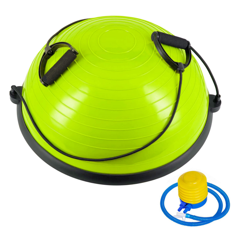 BOSU055-23 Полусфера BOSU гимнастическая, 58см. салат в комплекте с эспандер и насосом B35084-1 Дельта-фитнес