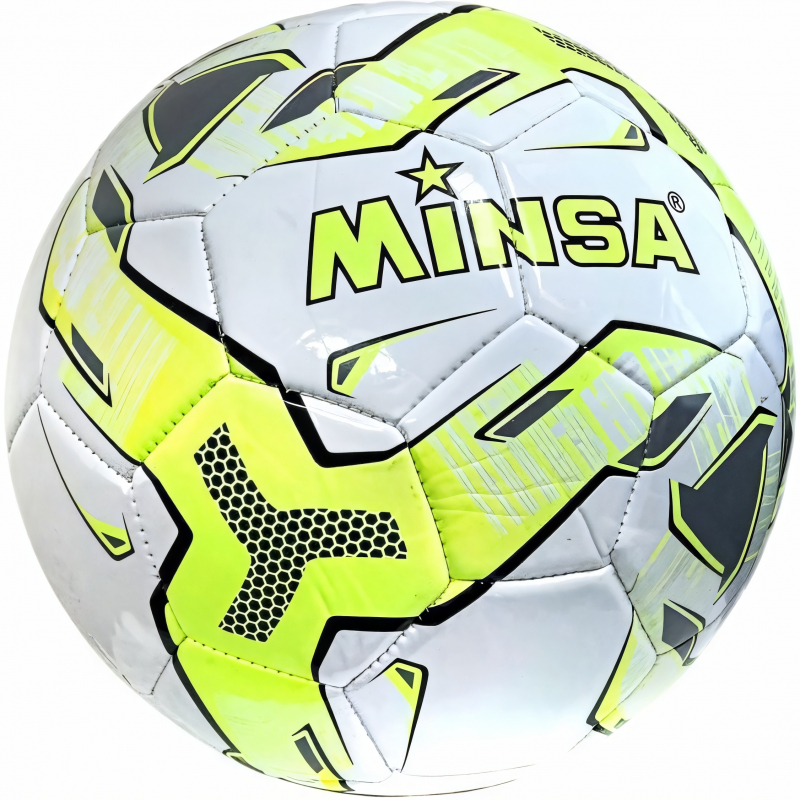 E43200 Мяч футбольный Minsa B5-9076 салатовый Дельта-фитнес