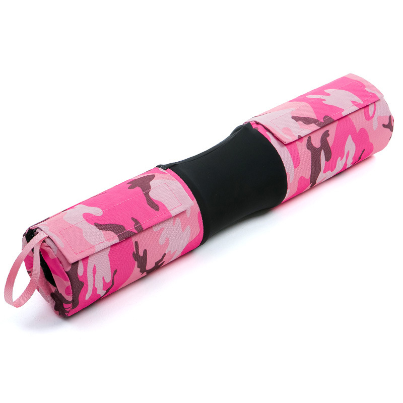 E45489 Накладка на штангу анатомическая с чехлами 10х43 см розовый камуфляж Дельта-фитнес