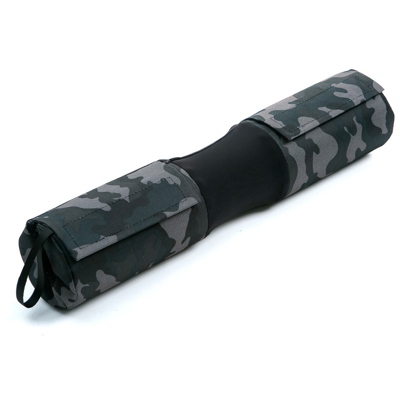 E45490 Накладка на штангу анатомическая с чехлами 10х43 см серый камуфляж Дельта-фитнес