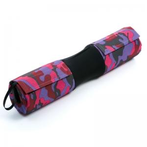 E45491 Накладка на штангу анатомическая с чехлами 10х43 см фиолетовый камуфляж Дельта-фитнес