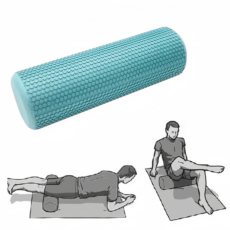 E45940 Ролик для йоги полумягкий ЭВА Профи 60x15cm бирюзовый Дельта-фитнес