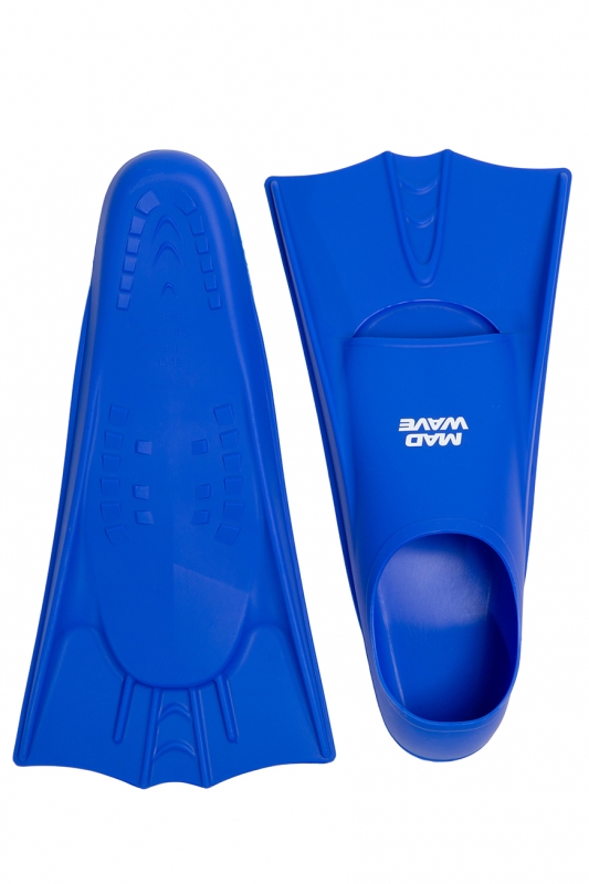Короткие тренировочные ласты FLIPPERS Mad Wave синий, размер L (41-43)