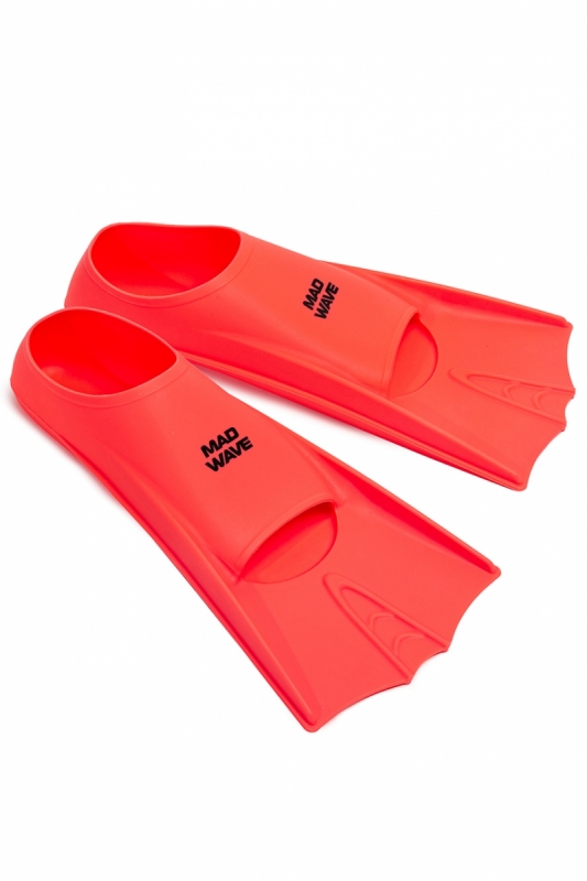 Короткие тренировочные ласты FLIPPERS Mad Wave красный, размер L (41-43)