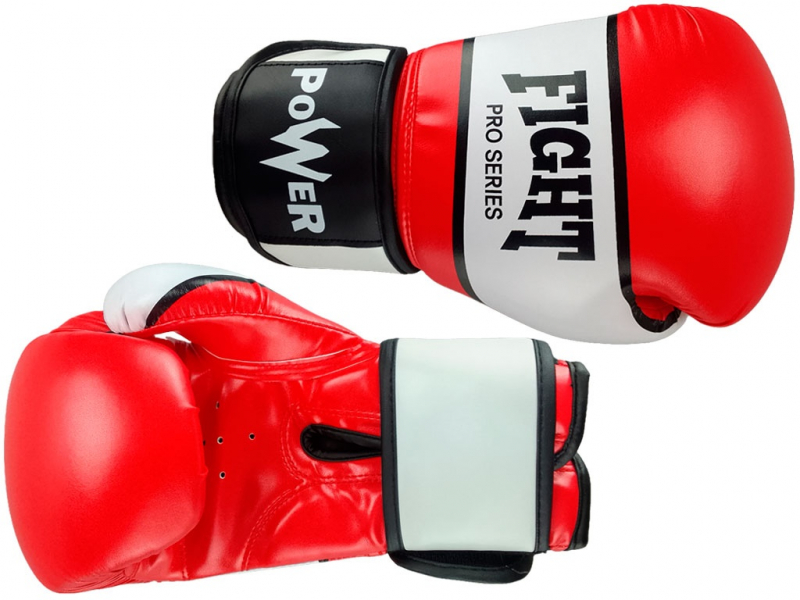 Перчатки боксёрские FIGHT PRO SERIES красные 12 унций PRO-F-K-12#