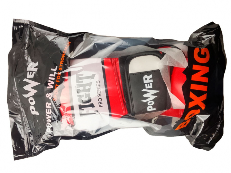 Перчатки боксёрские FIGHT PRO SERIES красные 12 унций PRO-F-K-12#