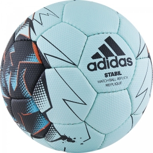 Мяч гандбольный  ADIDAS Stabil Replique арт.CD8588, р.1, 32 пан, ПУ, руч.сш, бирюзово-сине-оранжевый