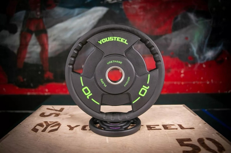 Диск TPU с ручками 10 кг, 3 HANDLE YOUSTEEL