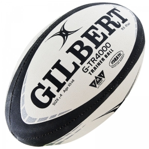 Мяч для регби GILBERT G-TR4000, арт. 42097704, размер 4, резина, ручная сшивка, белый-черный-серый