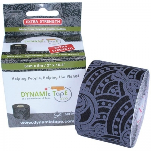 Тейп динамический Dynamic Tape ECO, арт. DT50TTEB, шир. 5 см, дл. 5 м, черный/серое тату