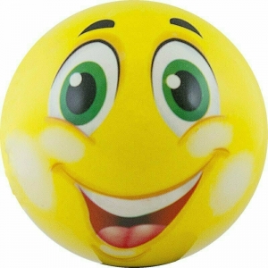 Мяч детский  Funny Faces , арт.DS-PP 205, диаметр 12 см, пластизоль, желтый