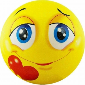 Мяч детский  Funny Faces , арт.DS-PP 207, диаметр 12 см, пластизоль, желтый