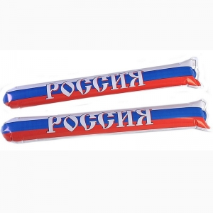 Надувные палки-стучалки Россия, FAN-05, компект из 2х шт., белый-синий-красный MADE IN RUSSIA