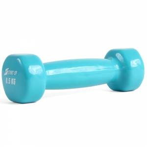 Гантель виниловая Start Up HD1200 0.5 кг голубой