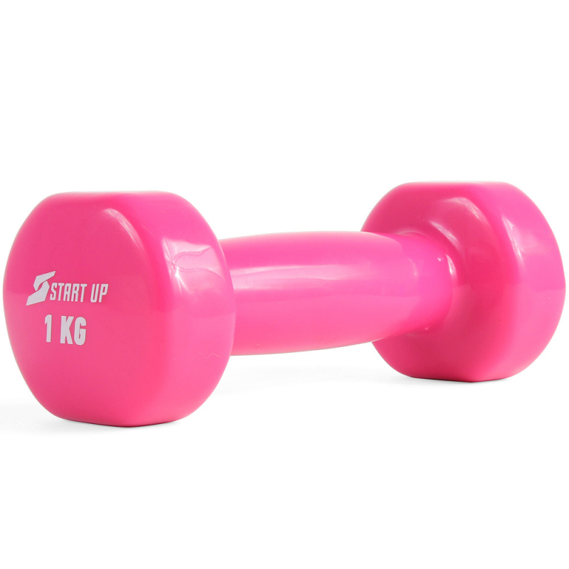 Гантель виниловая Start Up HD1200 1 кг розовый