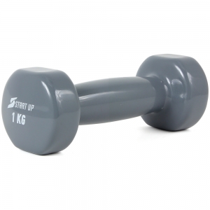 Гантель виниловая Start Up HD1200 1 кг серый