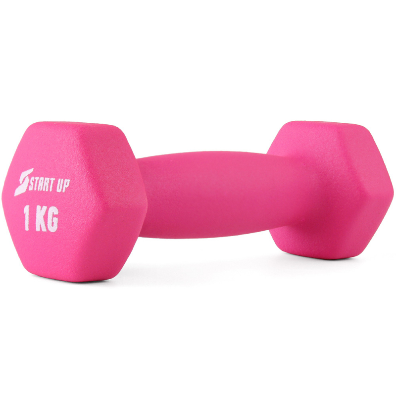 Гантель неопреновая Start Up HY-D-021 1 кг розовый