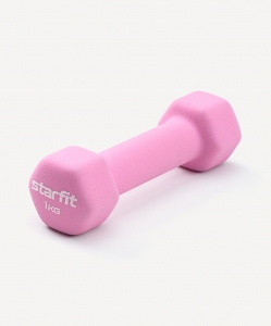Гантель неопреновая DB-201 1 кг, розовый пастельный, Starfit ЦБ-00001426