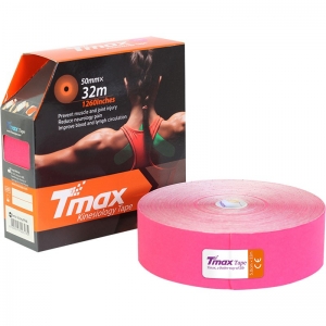 Тейп кинезиологический Tmax 32m Extra Sticky Pink (5 см x 32 м), арт. 423235, розовый