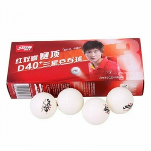 Мяч для настольного тенниса DHS 3***, арт. CD40AO, диам.40+, пластик, ITTF Appr., упак. 10 шт, белый