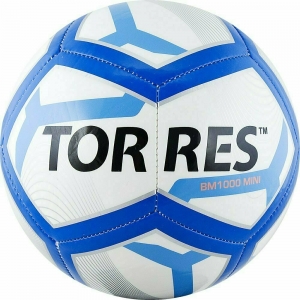 Мяч футбольный сув. TORRES BM1000 Mini арт.F31971, д.16 см, ТПУ, маш. сш, бело-сине-черный