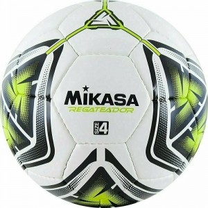 Мяч футбольный  MIKASA REGATEADOR4-G , р.4, 32пан, гл. ПВХ, руч.сш, лат.кам, бело-черн-зеленый