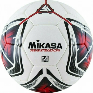 Мяч футбольный  MIKASA REGATEADOR4-R , р.4, 32пан, гл. ПВХ, руч.сш, лат.кам, бело-черн-красный