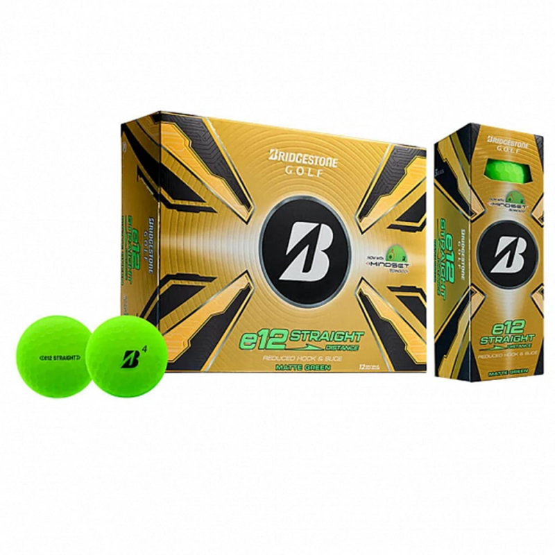Мяч для гольфа Bridgestone e12 25 Contact New Matte Green, BGB5CGX, 3 шт/уп, зеленый