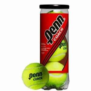 Мяч теннисный Penn Coach 3B,арт.524306, уп.3 шт, сукно, нат.резина, желтый