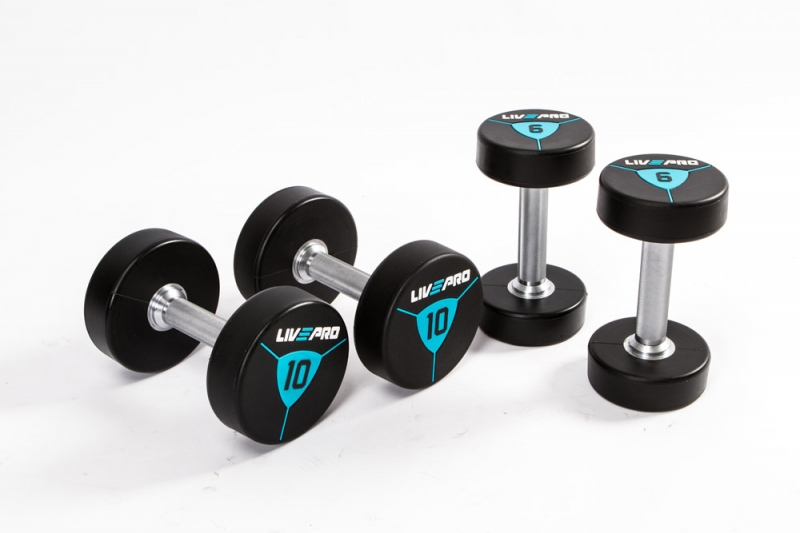 Гантели в уретане 2 кг, LIVEPRO Premium Urethane Dumbbells