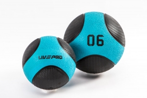 Медбол 6 кг, черный-синий LIVEPRO Solid Medicine Ball